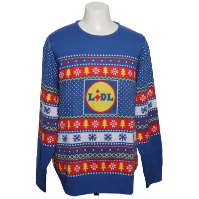 Julesweater (Blå, Rød, Hvid, Gul) fra Livergy Akryl
