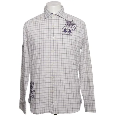 Shirt (White, Purple) from La Martina Cotton, Elastane
