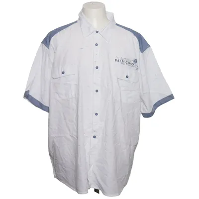 Short sleeve shirt (White, Blue) from Atlas for Men Cotton