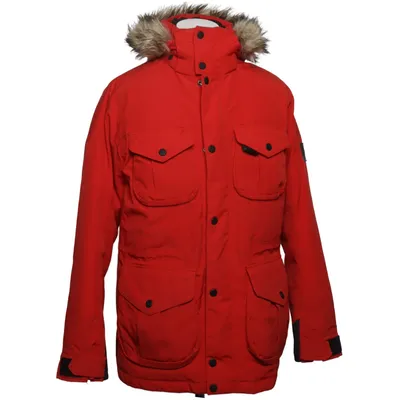 Down jacket (Red) from RLX Ralph Lauren Acrylic, Cotton, Down, Feather, Polyamide, Polyester