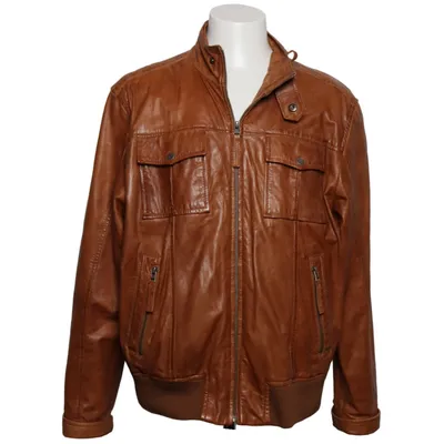 Leather jacket (Brown) from Mauritius Leather, Nylon, Polyester