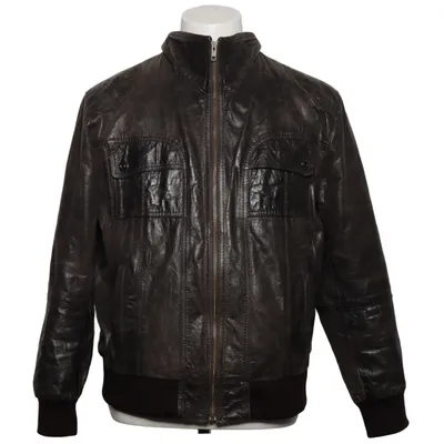 Veste en cuir (Marron) de Jilani Collection