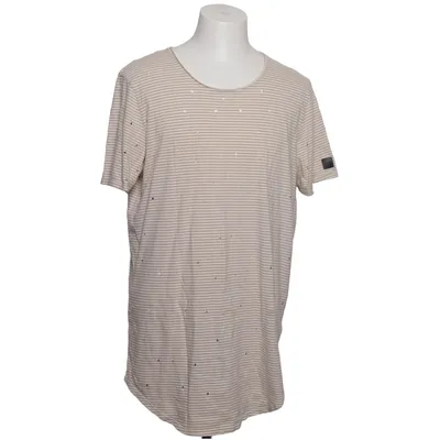 T-shirt (Beige, Hvid) fra Black Kaviar Bomuld