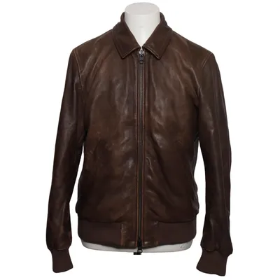 Leren jack (Bruin) van Marc O'Polo Katoen, Leer, Polyester