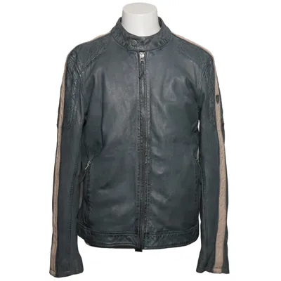 Bikerjakke (Grå, Beige) fra Gipsy Bomuld, Læder, Polyester