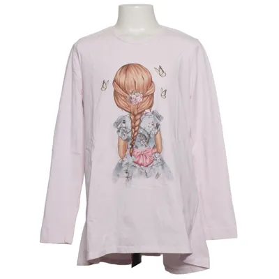 Long sleeve T-shirt (Pink) from Monnalisa Cotton
