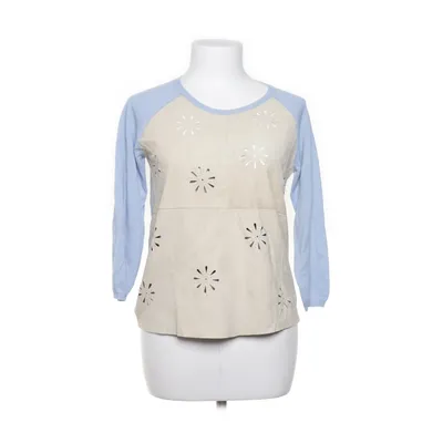 Pullover (Blue, Beige) from Tonet Cotton, Suede