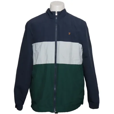 Coach jacket (Blue, White, Green) from Farah Cotton, Polyamide, Polyester