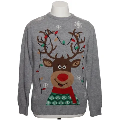 Julesweater (Grå, Flerfarvet) fra Forever 21 Men Akryl, Polyester