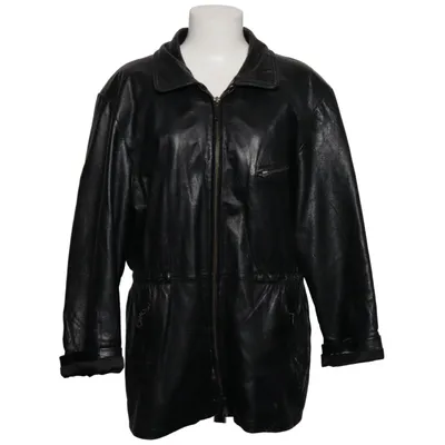Leren jack (Zwart) van Stefano Benuto Acetaat, Leer, Polyamide, Polyester