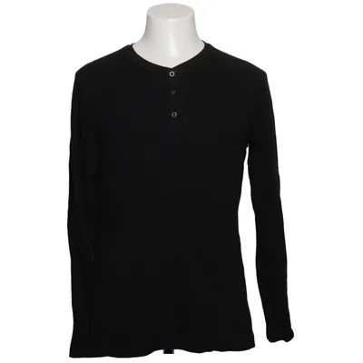Henley shirt (Zwart) van Livergy Katoen