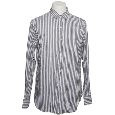 Shirt (Grijs, Wit) van Boggi Milano Katoen, Lyocell