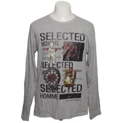 Langærmet t-shirt (Grå) fra Selected Homme Bomuld, Polyester