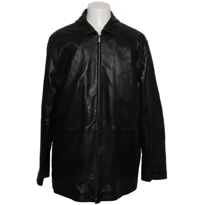 Leather jacket (Black) from Offset Acetate, Leather, Polyamide, Polyester