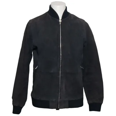 Leren jack (Grijs) van Obey Leer, Polyester