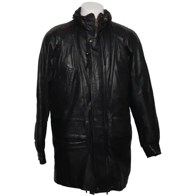 Lederjacke (Schwarz) von Mark Adam Acetat, Leder, Polyamid