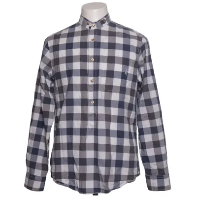 Chemise en flanelle (Bleu, Blanc) de Luis Trenker Coton