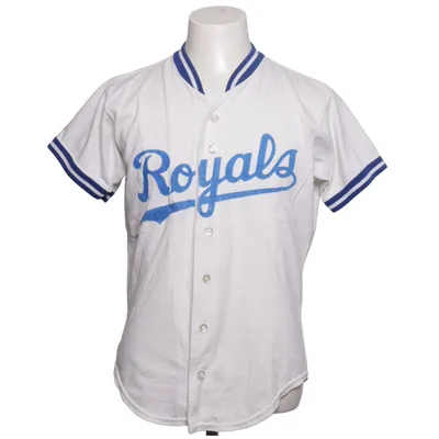 Baseball T-shirt (White, Blue) from Rawlings Cotton, Polyester