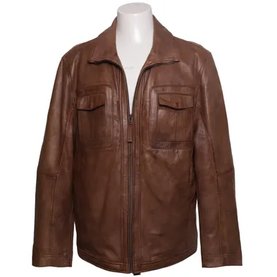 Leren jack (Bruin) van Aldo Colitti Katoen, Leer, Polyester