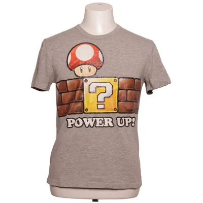 T-shirt (Grå, Flerfarvet) fra Super Mario Bomuld, Elastan, Polyester