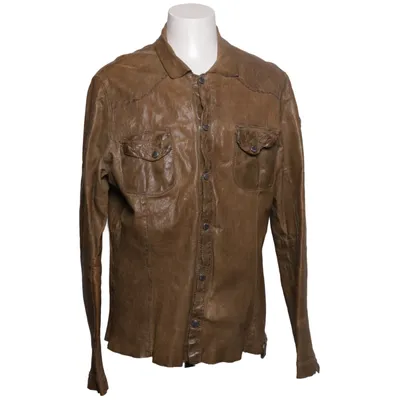 Leather jacket (Brown) from Tigha Cotton, Leather, Polyester