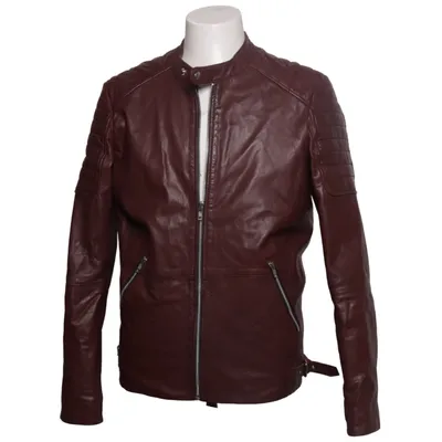 Leather jacket (Red) from Jack & Jones Leather, Polyester
