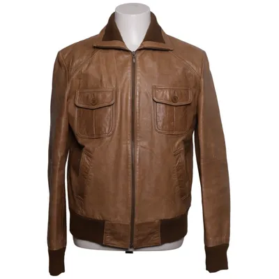 Læderjakke (Beige, Brun) fra Selected Homme Læder, Polyester