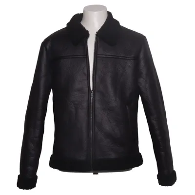 Shearling Jacke (Schwarz) von New Look Men Polyester, Polyurethan, Viskose