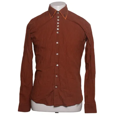 Buttondown-skjorta (Orange, Blå) från 7camicie Bomull