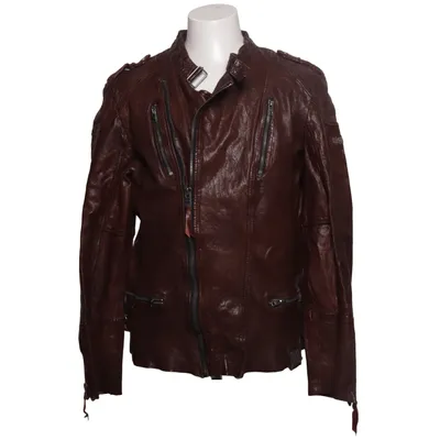 Leather jacket (Brown) from Tigha Cotton, Leather, Polyester