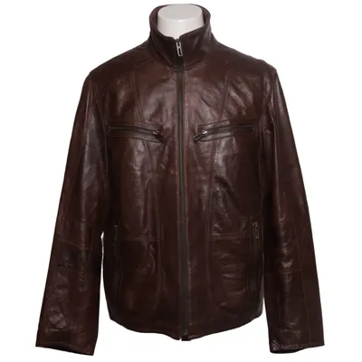 Leather jacket (Brown) from David Moore Cotton, Leather, Polyester