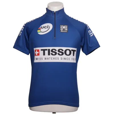 Wielershirt (Blauw, Meerkleurig) van Santini Polyamide, Polyester