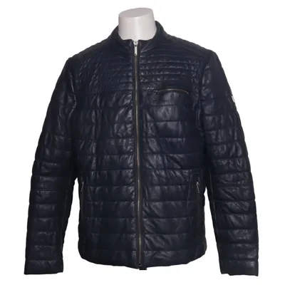 Leren jack (Blauw) van Georg Stiels Leer, Polyester