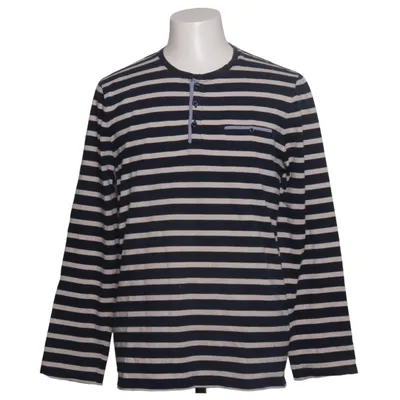 Henley shirt (Blauw, Wit) van Man Katoen