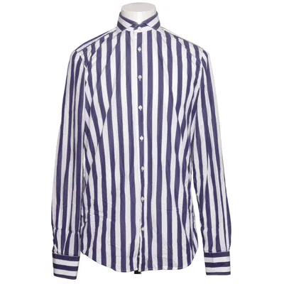 Skjorte (Hvid, Lilla) fra Suitsupply Bomuld