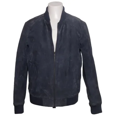 Bomber jacket (Blue) from Your Turn Cotton, Leather, Polyester