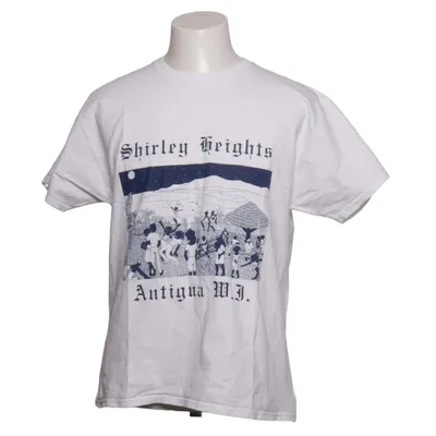 T-shirt (Vit, Blå) från Hanes Bomull