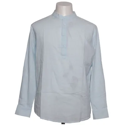 T-shirt manches longues (Bleu) de Coofandy Coton, Chanvre