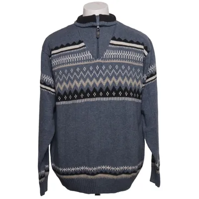 Sweater (Blå, Sort, Hvid) fra Ronley Akryl, Merinould