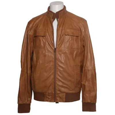 Leren jack (Bruin) van Jake*s Leer, Polyester