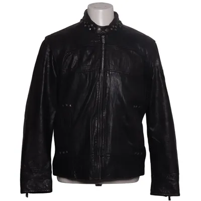 Lederjacke (Schwarz) von Gloockler Baumwolle, Leder, Polyester