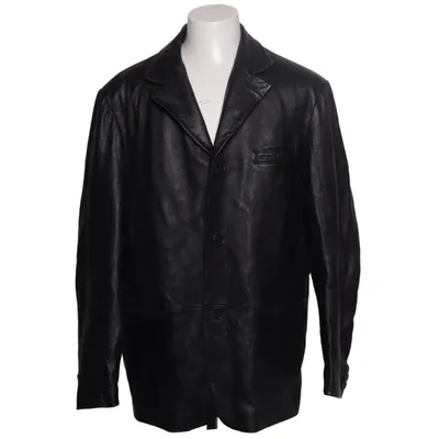 Leren blazer (Zwart) van David Moore Leer, Polyester