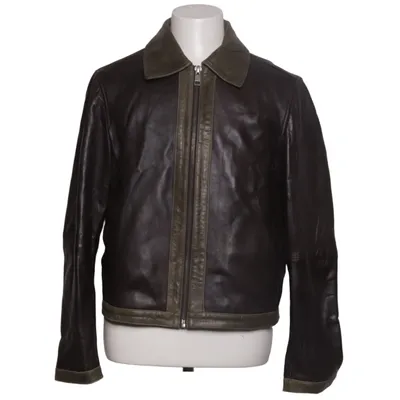 Läderjacka (Brun, Grön) från Zara Leather Collection Skinn, Polyester