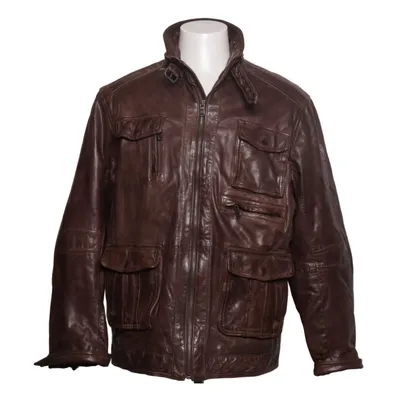 Läderjacka (Brun) från Engbers Bomull, Skinn, Polyester