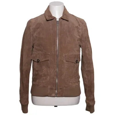 Läderjacka (Brun) från Mango Man Bomull, Elastan, Skinn, Polyester
