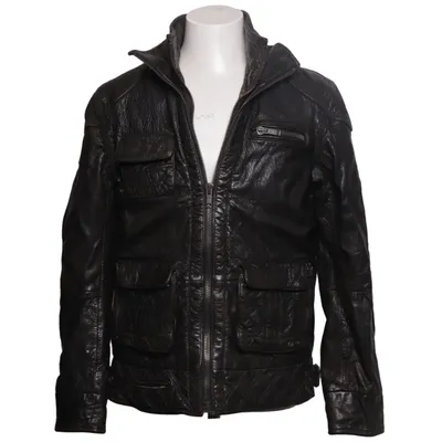 Läderjacka (Svart) från Superdry Premium Skinn, Polyester