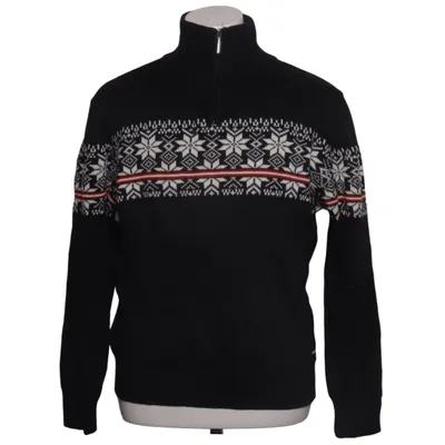 Norwegerpullover (Schwarz, Weiß, Rot) von Eisbär Acryl, Merinowolle