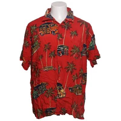 Short sleeve shirt (Red, Multicolored) from Mc Panthon Viscose