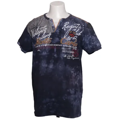 Henley shirt (Blue) from Violento Cotton, Elastane