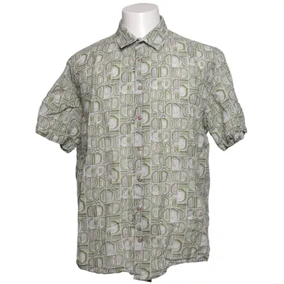 Chemise à manches courtes (Vert, Multicolore) de No Excess Coton, Lin